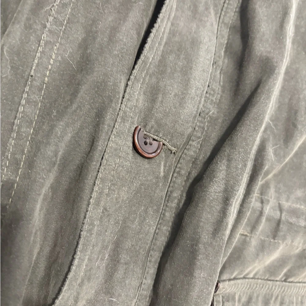 Orvis Dark Green Military Jacket with Brown Leather Details - Picture 6 of 10